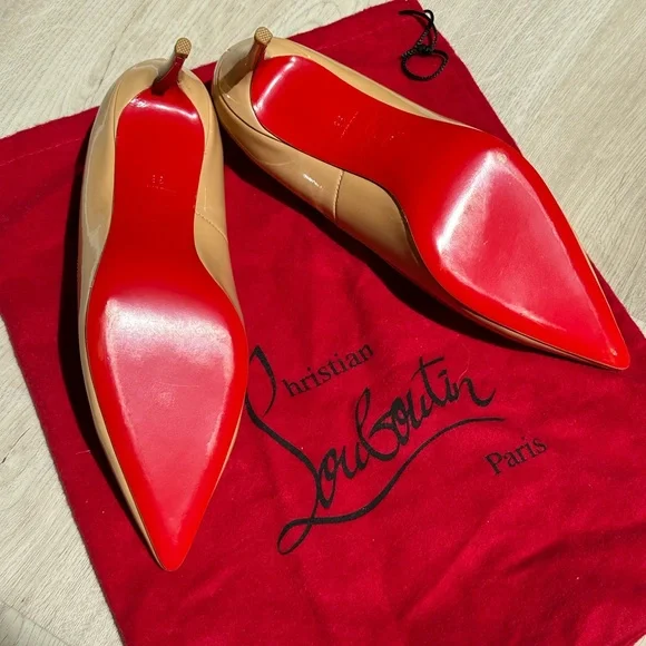 Christian Louboutin Beige Patent Leather Heels - Size 38 - Picture 8 of 8